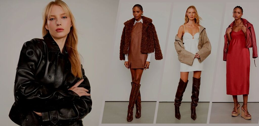 Modelos de moda feminina com roupas elegantes